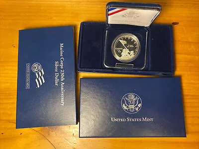 Marine Corps 230th Anniversary Silver Dollar Coin Comp Set Unc Proof Certificate • $159.90
