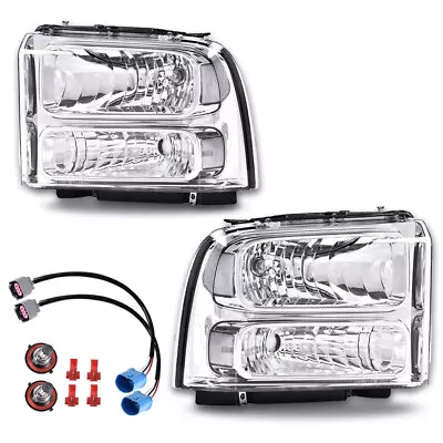Chrome Fit For Ford F-250 F-350 Super Duty Excursion 99-04 Conversion Headlights • $72.49