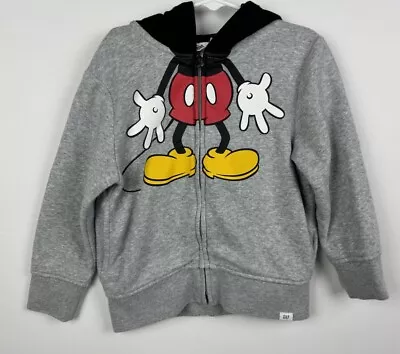 Baby Gap Disney Mickey Mouse 4 Hoodie Jacket Fleece Zip Ears Unisex Boy Girl • $17.99