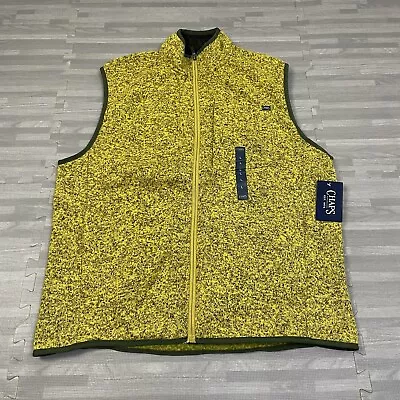 Chaps Fleece Full-Zip Vest Mens Large Athletic Gold Sleeveless $60 • $22.48