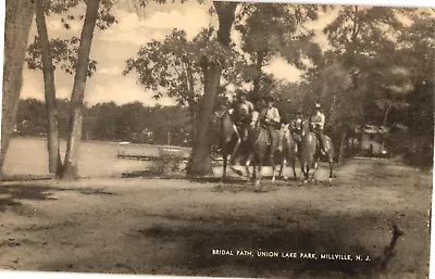 Bridal Path Union Lake Park Millville NJ Divided Unused Postcard 1930s • $8.19