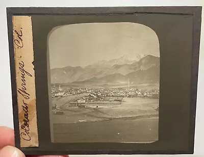 Colorado Springs Alex Martin WH Jackson FROM STEREOVIEW Glass Lantern Slide • $455