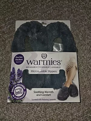 Warmies Slippers! No Slip Grip Lavender Microwavable Size 6-10 Grey- NIB! • $12