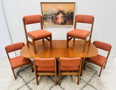 $695 • Buy 🍏🍏stunning Mid Century Retro Teak 6-8 Seater Ext Dining Table & Chairs 🍏🍏