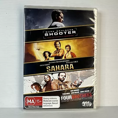 Shooter / Sahara / Four Brothers (Box Set DVD 2007) PAL Region 4 Brand New • $17.82