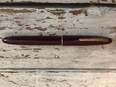 Vintage Sheaffer Burgundy Fountain Pen 14k Nib Plunger Fill • $40