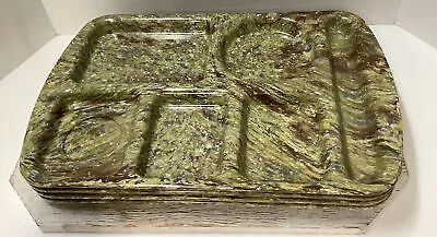 VINTAGE PROLON WARE Melamine Lunch Tray Confetti 9953 Used-Green/Brown/Blue (4) • $38