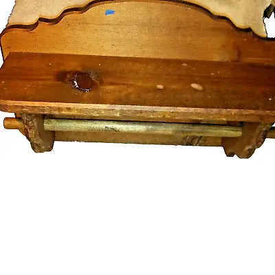 Vintage Hand Crafted Solid Wood Shelf / Paper Towel Holder Wall Mounted • $25.95