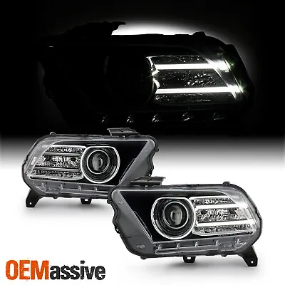 For 2010-2014 Ford Mustang Halogen Type [LED Tube] Projector Black Headlights • $248.99