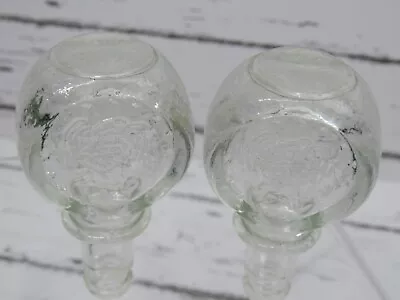 Vintage Glass Eagle Bottle Stopper #10 Embossed Set Of 2 • $11