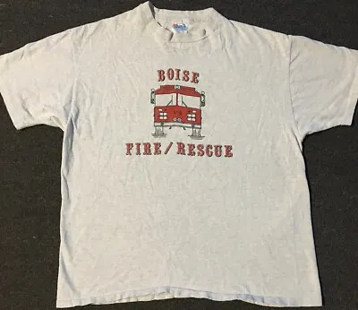 Vtg 90s Boise Fire Department Faded Shirt M L Idaho Funny Joke Grunge Biker 80s • $54.95