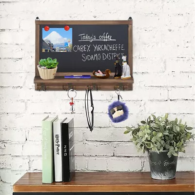 £19.92 • Buy Kitchen Chalk Board Vintage Wall Blackboard Shabby Chic Notice Memo Rustic Hooks