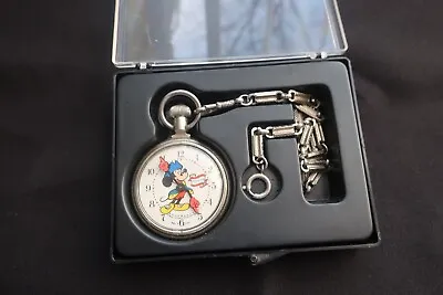 Vintage Disney Mickey Mouse Bicentennial Pocket Watch In Original Case - Working • $124.99