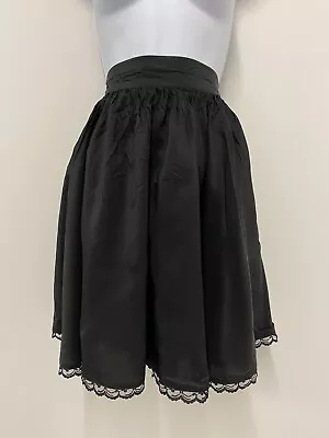 Vintage Skirt Short Size 4 Black 80s Petticoat Retro Gothic 1980s Taffeta  • £19.54