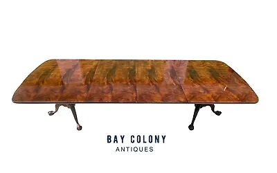 Chippendale Style Mahogany Ball & Claw Carved Dining Table By Henredon - 10 Feet • $4875
