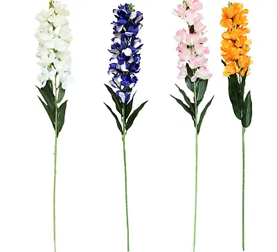 £2.99 • Buy Large Artificial Flower Delphinium Stem Silk Flowers Long Spray Bunch Home Decor