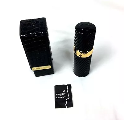 Rare '80's Monsieur De Givenchy Eau De Toilette Black W/Black Vinyl Case - Empty • $95