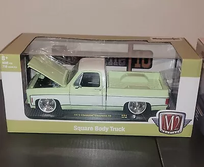 M2 Machines Squarebody Truck 1/24 Green With White 1973 Chevy Cheyenne • $36