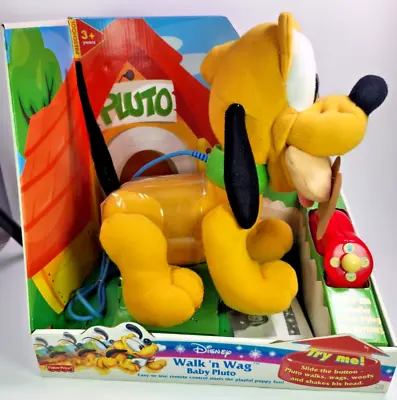 Vintage Disney Fisher Price Walk 'n Wag Baby Pluto Plush ~ New In Original Box • £71.24