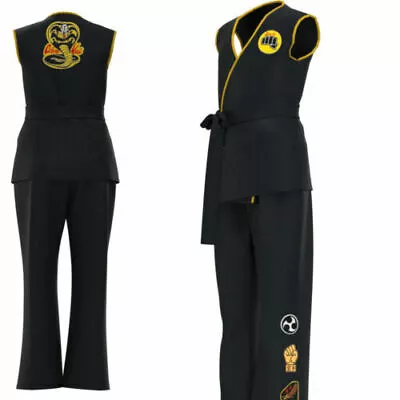 Kids Adult Cobra Kai The Karate Saga Training Costume Halloween Cosplay Outfits • £17.99