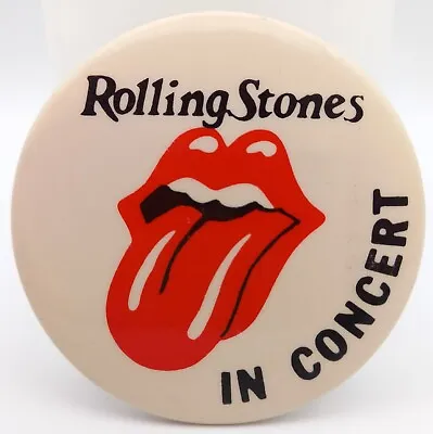 Vintage Rolling Stones In Concert Pinback Button Rock Music Souvenir Memorabilia • $14.95