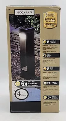 Moonrays 91658 Grand Bollard Solar Powered LED Path Light 4pk Black Finish • $79.95