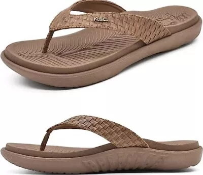 Size 8 KuaiLu Women's Yoga Flip Flops With Arch Support Thong Sandals Non-Slip • $12.95