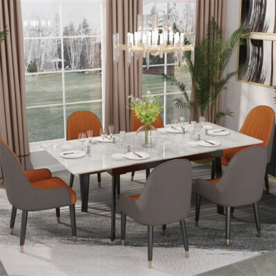 Heavy Duty Extendable Dining Table 130 - 160cm Rectangular High Gloss Marble Top • $609.93