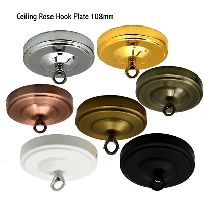Ceiling Rose Hook Plate Light Fitting Chandelier 108mm Diameter NEW Colours! • £6.89