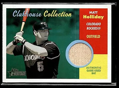 2006 Topps Heritage Clubhouse Collection Matt Holliday Game Used Bat Rockies • $5.99