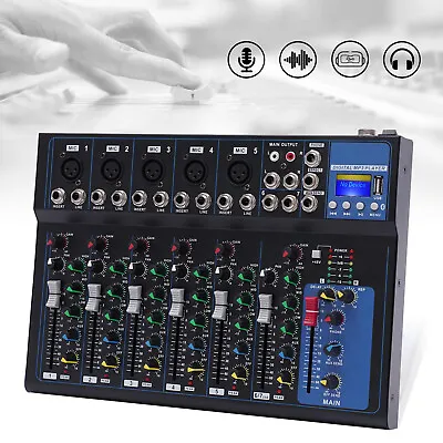 7-Channel Bluetooth Portable Audio Mixer USB DJ Sound Mixing Console Board New • $68