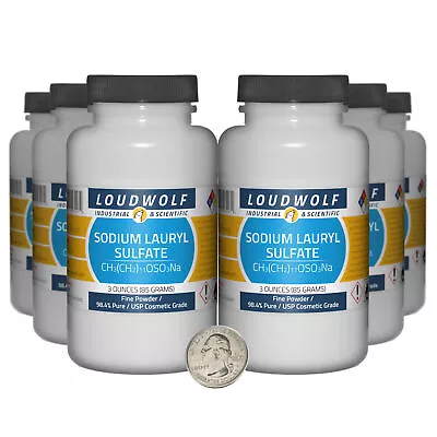 Sodium Lauryl Sulfate / 1.1 Lbs / 6 Bottles / 98.4% USP Cosmetic Grade • $79.59