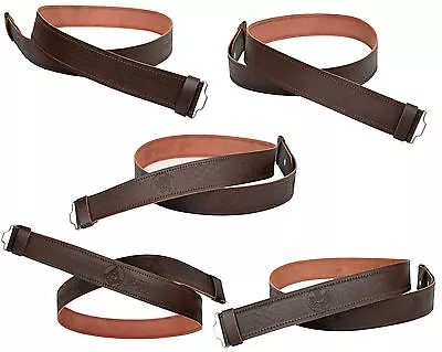 Leather Kilt Belt Adjustable Size For Kilts Highland Brown Embossed Or Plain • $40.02