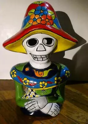 Day Of The Dead Woman  La Calavera Catrina  10  Pottery Sculpture-Novica-Mexico • $24.99