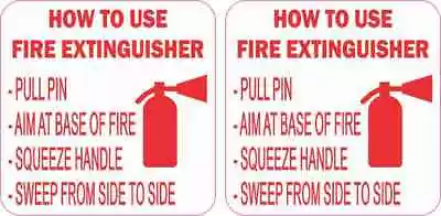 2.5 X 2.5 How To Use Fire Extinguisher Stickers Car Truck Vehicle Bumper Decal • $7.99