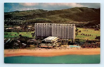 Kahala Hilton Honlulu HI Aerial View Exterior Beach Mountains Postcard • $7