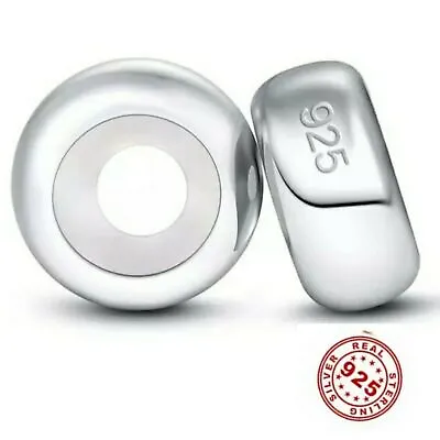 TWO STOPPERS 925 Sterling Silver Charm Bead European Fits Bracelet Stopper  • £6.80