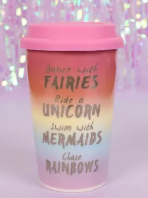 £13.99 • Buy Rainbow Metallic Thermal Rainbow Unicorn Mermaid Travel Fairy Mug Gift Presents