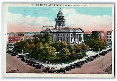 1930 Court House & Public Square Building Classic Car Marion Indiana IN Postcard • $29.95