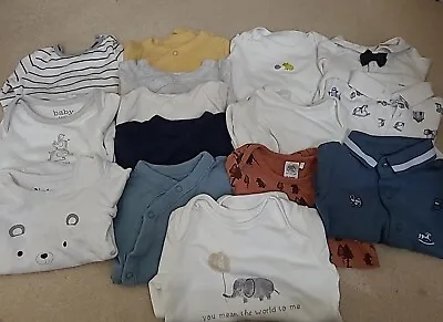 Baby Boy Bundle Long Sleeved Vests 0-3 Months X15 • $9.93