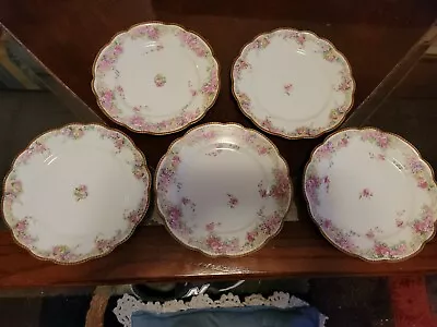 M.Z. AUSTRIA Salad/ Desert Plate 7 3/4  Roses W/Gold Trim Vintage Qty Of 5. • $14.50