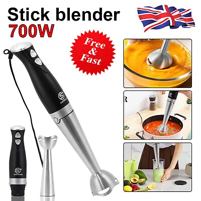 700W Powerful Hand Stick Blender Food Processor Mixer Curry Puree Fruit Whisk • £14.79