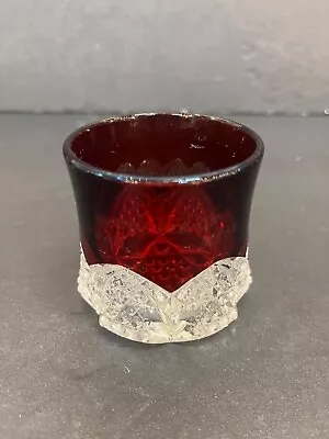 Vintage Ruby Red Flash Glass Souvenir Cup Howell MI Michigan MICH • $24.95