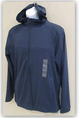 Full Zip Hooded Athletic Performance Jacket DARK BLUE Lightweight All In Motion • $19.74