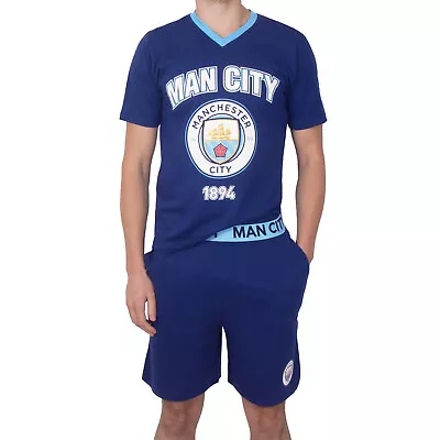 Manchester City Mens Pyjamas Short Loungewear OFFICIAL Football Gift • £14.99