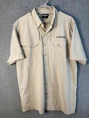 $21.18 • Buy Shimano Mens Size 2XL Long Sleeve Button Up Lightweight Fishing Shirt Khaki