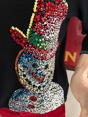 Michael Simon Sequin Snowman S/m Sweater • $99