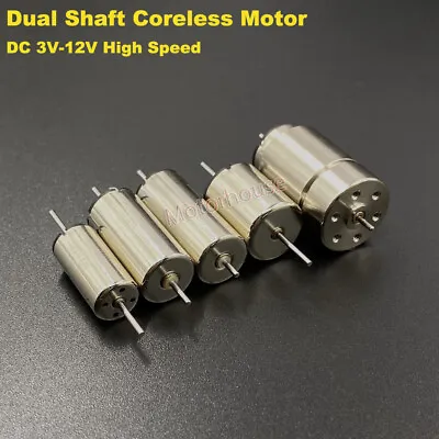 Mini Micro Round Coreless Motor Engine Double Dual Shaft DC 6V-12V High Speed • $4.94