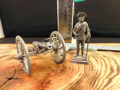 Pewter Miniature Canon And Soldier Set Marked K/S Pewter • $17.49