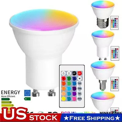 Remote Control RGB E14/E26/E27 GU10 MR16 LED Light Bulbs Dimmable Spotlight Bulb • $10.82